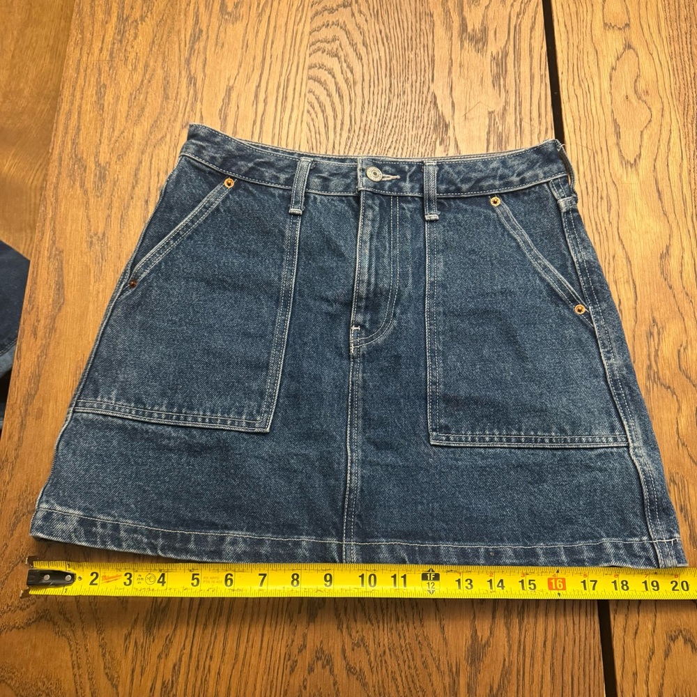 Abercrombie & Fitch Blue Denim Mini Skirt A line Jean. Natural rise 27 size 4 - Picture 5 of 7